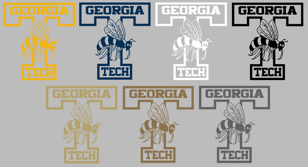 Georgia Tech Yellow Jackets Retro Throwback Logo Premium DieCut Vinyl Decal PICK COLOR & SIZE