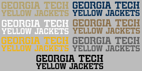 Georgia Tech Yellow Jackets Team Name Logo Premium DieCut Vinyl Decal PICK COLOR & SIZE