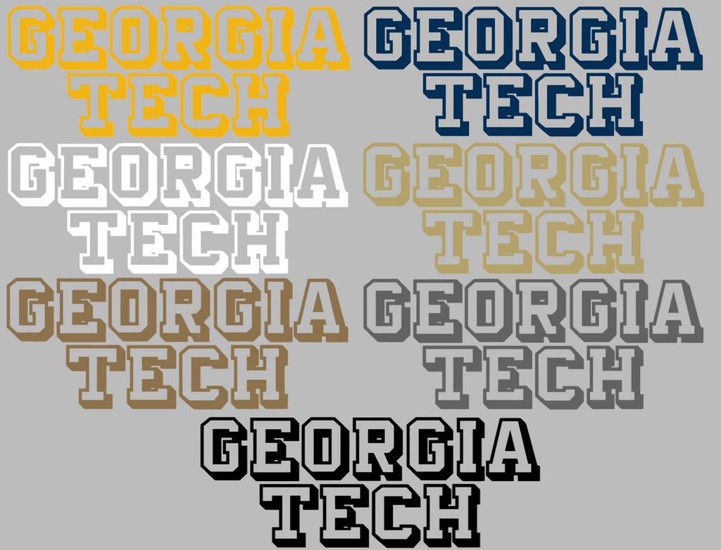 Georgia Tech Yellow Jackets Retro Throwback Team Name Logo Premium DieCut Vinyl Decal PICK COLOR & SIZE