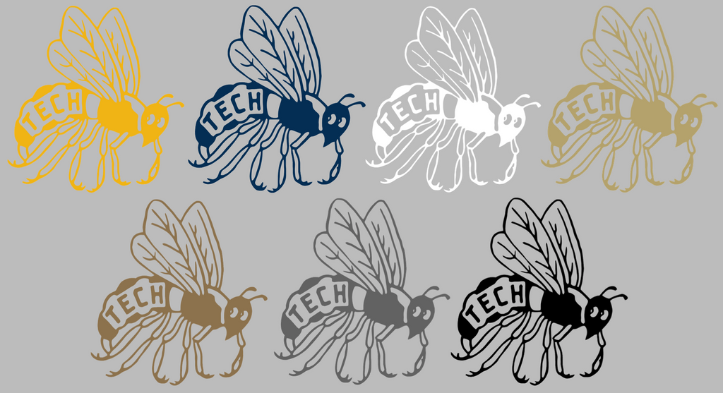 Georgia Tech Yellow Jackets Retro Throwback Logo Premium DieCut Vinyl Decal PICK COLOR & SIZE