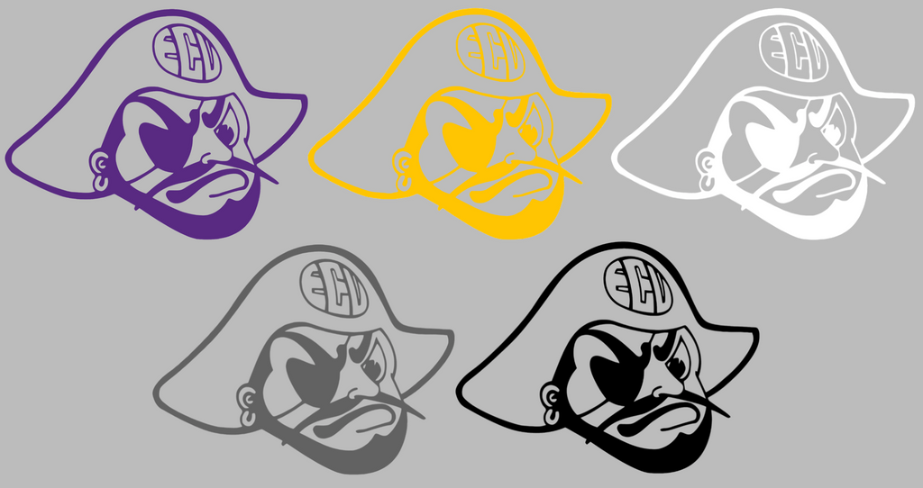 East Carolina Pirates Retro Throwback Logo Premium DieCut Vinyl Decal PICK COLOR & SIZE
