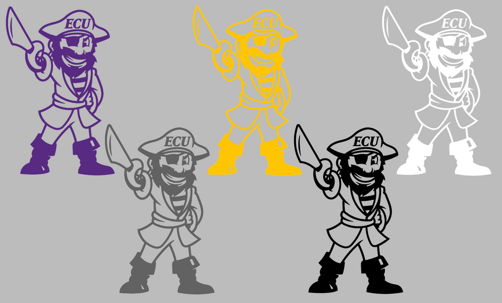 East Carolina Pirates PeeDee Mascot Premium DieCut Vinyl Decal PICK COLOR & SIZE