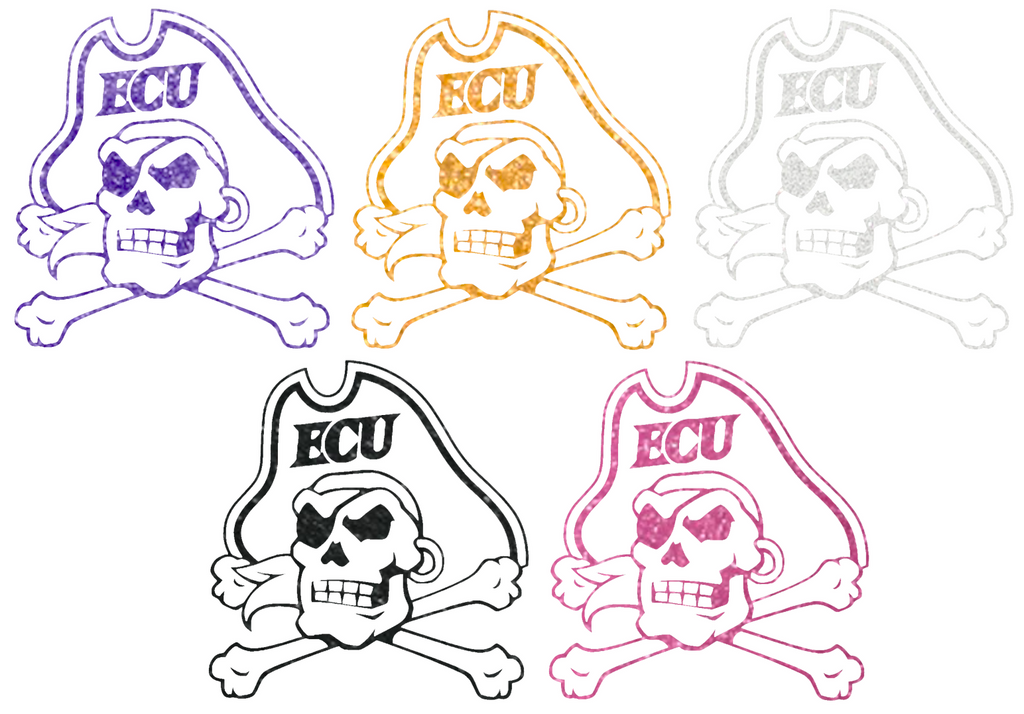 East Carolina Pirates Metallic Sparkle Team Logo Premium DieCut Vinyl Decal PICK COLOR & SIZE
