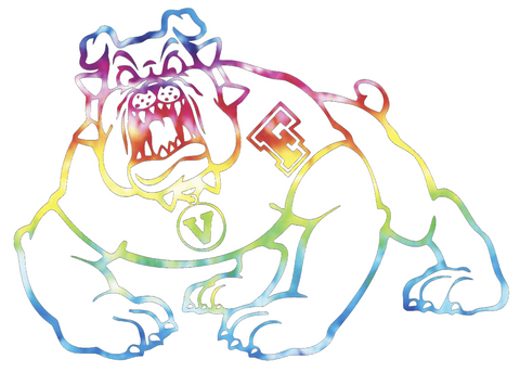 Fresno State Bulldogs Team Logo Crucial Catch Cancer Tie Dye Vinyl Decal PICK SIZE