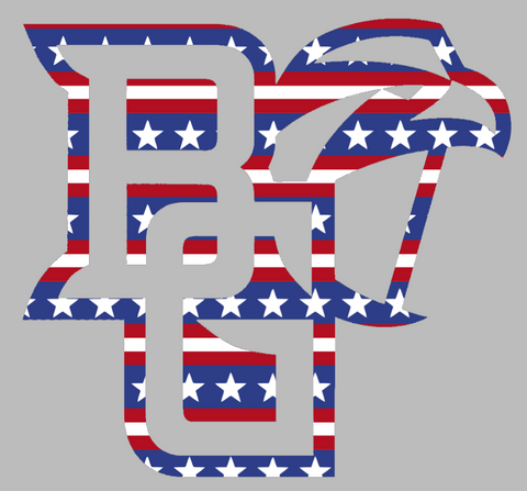 Bowling Green Falcons Team Logo Stars & Stripes USA American Flag Vinyl Decal PICK SIZE