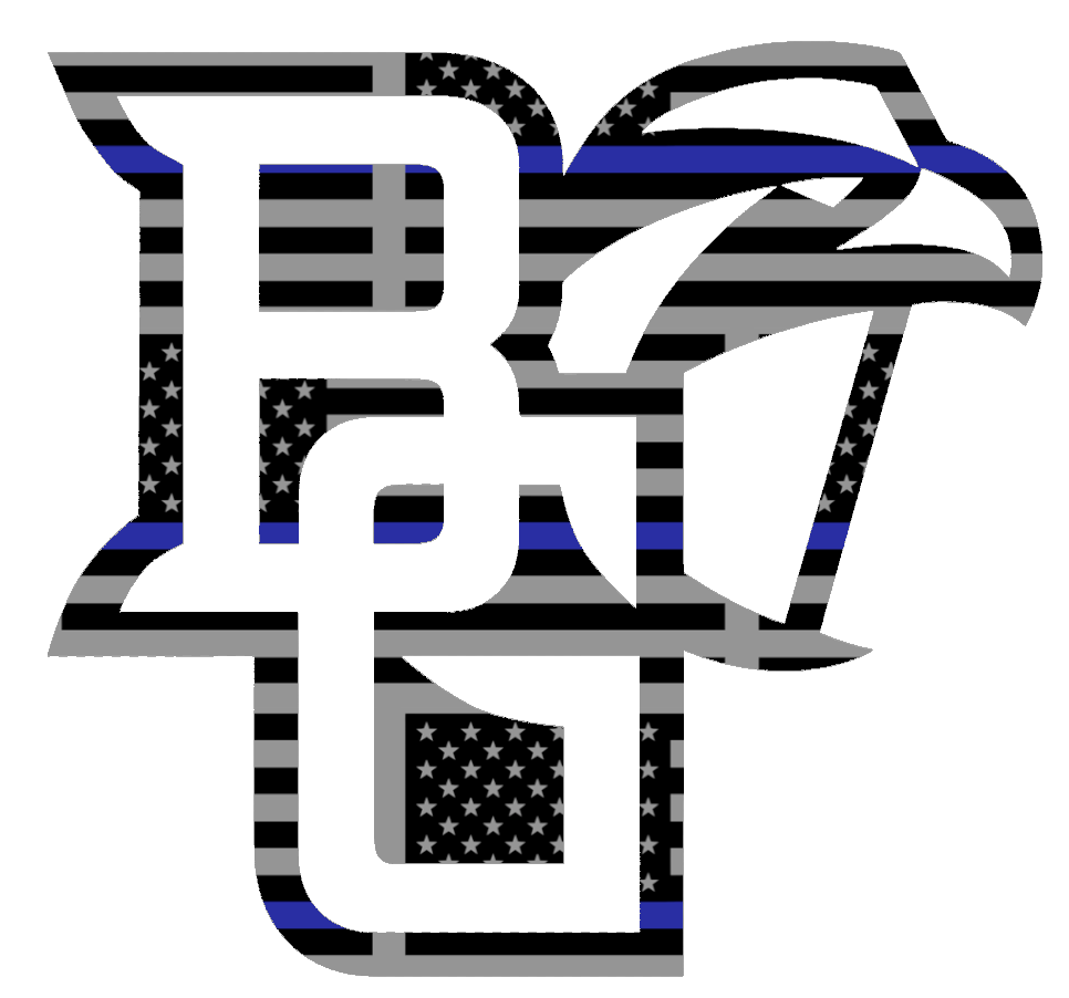 Bowling Green Falcons Team Logo Thin Blue Line American Flag Premium DieCut Vinyl Decal PICK SIZE