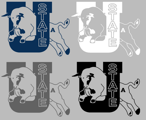 Utah State Aggies Retro Throwback Logo Premium DieCut Vinyl Decal PICK COLOR & SIZE