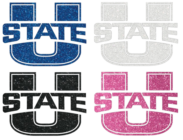 Utah State Aggies Metallic Sparkle Team Logo Premium DieCut Vinyl Decal PICK COLOR & SIZE