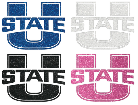 Utah State Aggies Metallic Sparkle Team Logo Premium DieCut Vinyl Decal PICK COLOR & SIZE