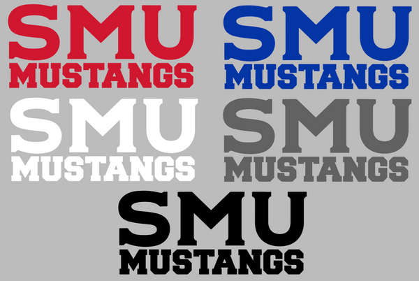 SMU Mustangs Team Name Logo Premium DieCut Vinyl Decal PICK COLOR & SIZE
