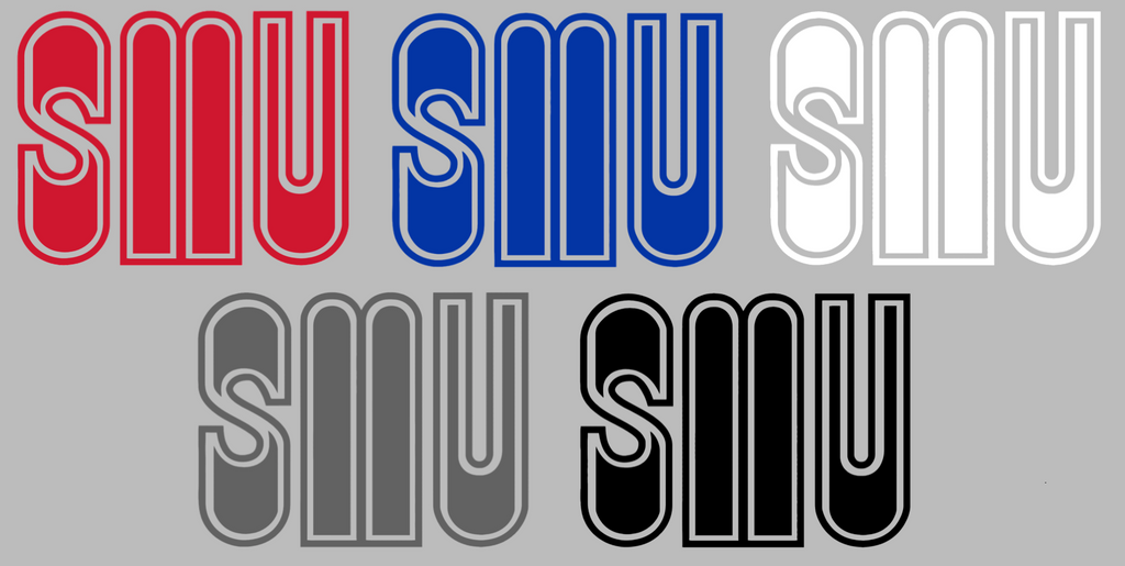 SMU Mustangs Retro Throwback Logo Premium DieCut Vinyl Decal PICK COLOR & SIZE