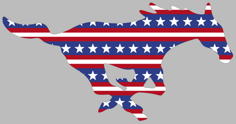 SMU Mustangs Team Logo Stars & Stripes USA American Flag Vinyl Decal PICK SIZE