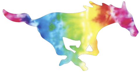 SMU Mustangs Team Logo Crucial Catch Cancer Tie Dye Vinyl Decal PICK SIZE