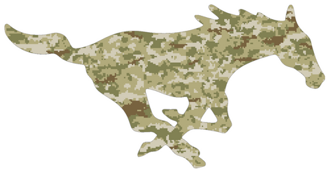 SMU Mustangs Team Logo Salute to Service Camouflage Camo Vinyl Decal PICK SIZE