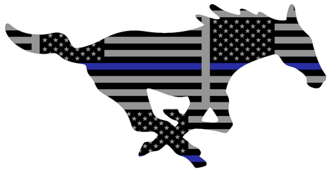 SMU Mustangs Team Logo Thin Blue Line American Flag Premium DieCut Vinyl Decal PICK SIZE