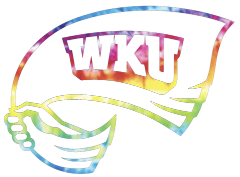 Western Kentucky Hilltoppers Team Logo Crucial Catch Cancer Tie Dye Vinyl Decal PICK SIZE