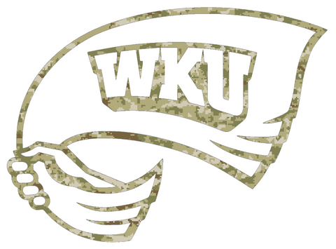 Western Kentucky Hilltoppers Team Logo Salute to Service Camouflage Camo Vinyl Decal PICK SIZE