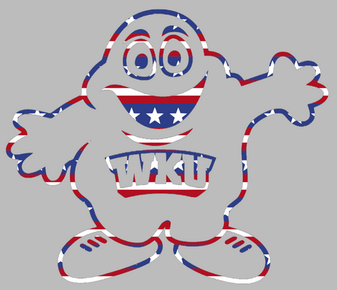 Western Kentucky Hilltoppers Mascot Logo Stars & Stripes USA American Flag Vinyl Decal PICK SIZE