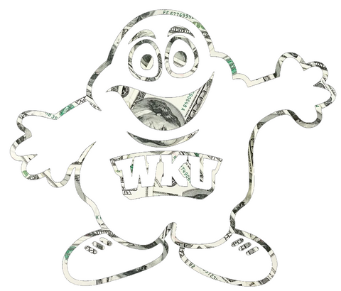 Western Kentucky Hilltoppers Mascot Logo Money Print Premium DieCut Vinyl Decal PICK SIZE
