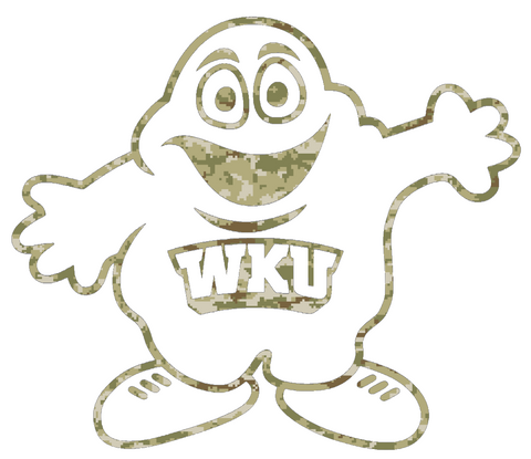 Western Kentucky Hilltoppers Mascot Logo Salute to Service Camouflage Camo Vinyl Decal PICK SIZE