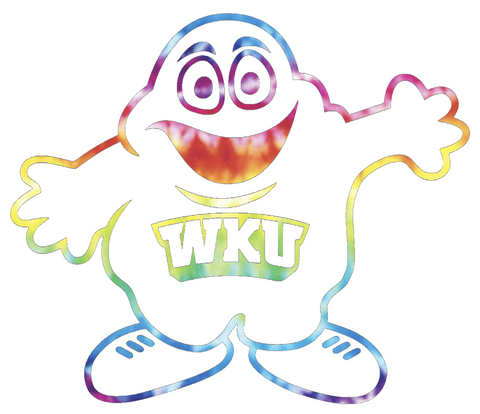 Western Kentucky Hilltoppers Mascot Logo Crucial Catch Cancer Tie Dye Vinyl Decal PICK SIZE