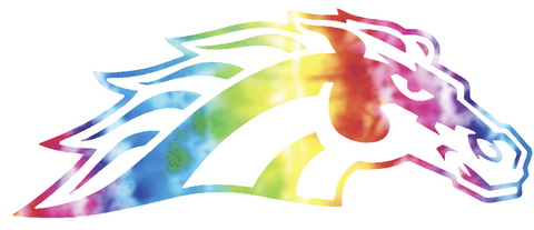 Western Michigan Broncos Mascot Logo Crucial Catch Cancer Tie Dye Vinyl Decal PICK SIZE