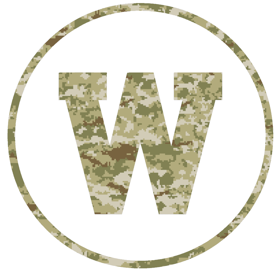Western Michigan Broncos Team Logo Salute to Service Camouflage Camo Vinyl Decal PICK SIZE