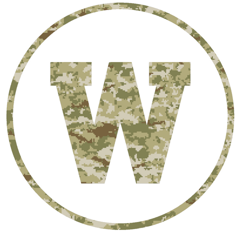 Western Michigan Broncos Team Logo Salute to Service Camouflage Camo Vinyl Decal PICK SIZE