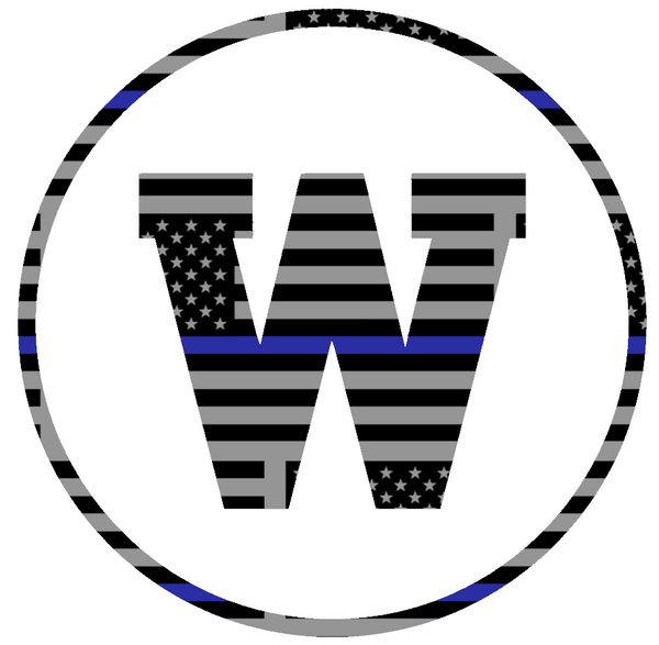 Western Michigan Broncos Team Logo Thin Blue Line American Flag Premium DieCut Vinyl Decal PICK SIZE