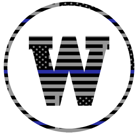 Western Michigan Broncos Team Logo Thin Blue Line American Flag Premium DieCut Vinyl Decal PICK SIZE
