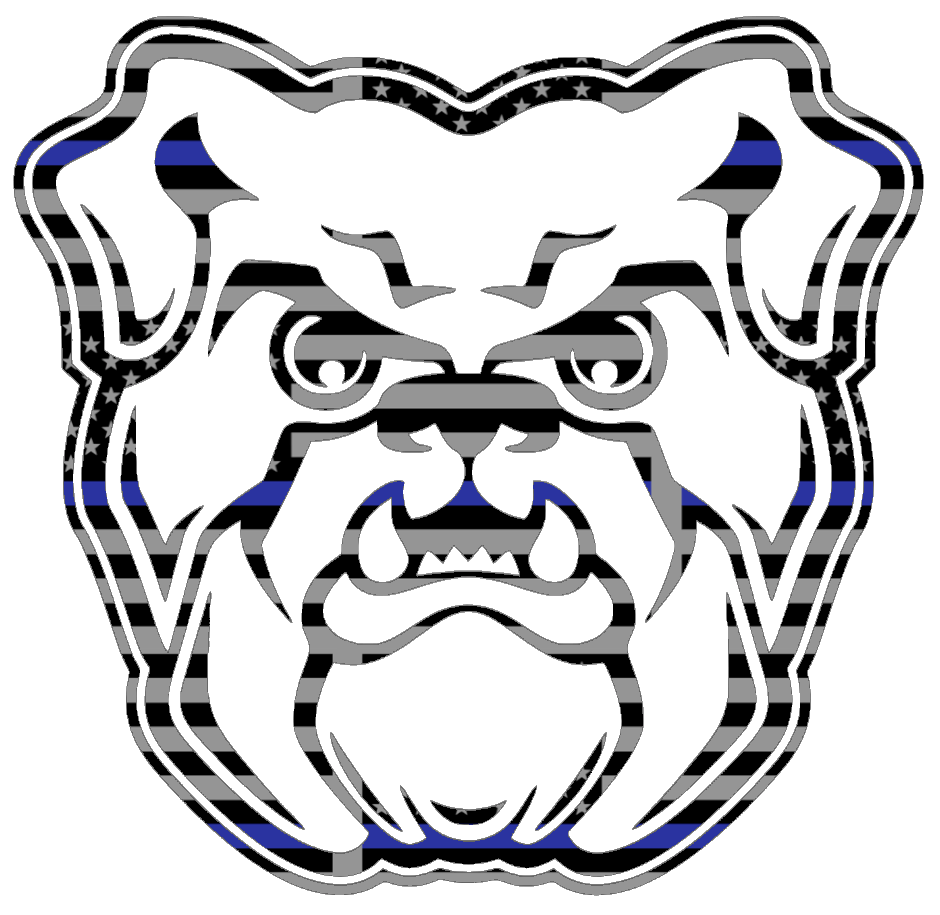 Butler Bulldogs Team Logo Thin Blue Line American Flag Premium DieCut Vinyl Decal PICK SIZE