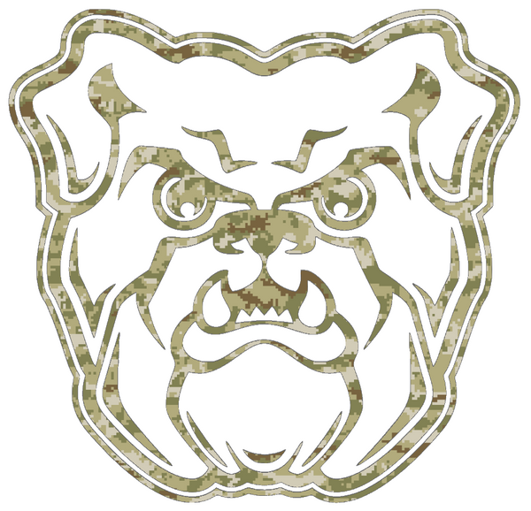 Butler Bulldogs Team Logo Salute to Service Camouflage Camo Vinyl Decal PICK SIZE