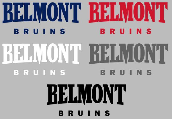 Belmont Bruins Team Name Logo Premium DieCut Vinyl Decal PICK COLOR & SIZE