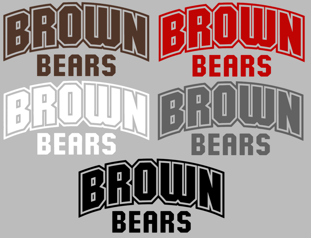 Brown Bears Retro Throwback Logo Premium DieCut Vinyl Decal PICK COLOR & SIZE