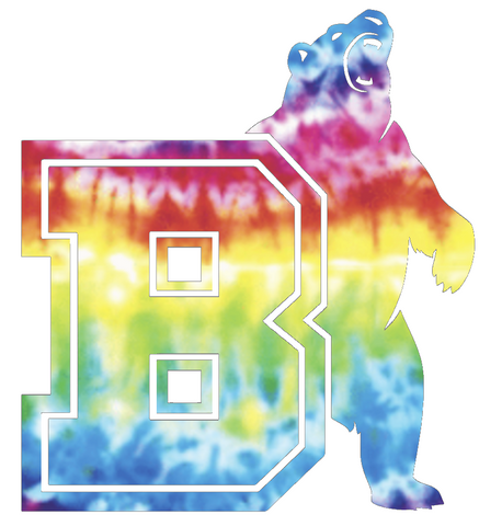 Brown Bears Alternate Logo Crucial Catch Cancer Tie Dye Vinyl Decal PICK SIZE