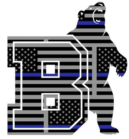 Brown Bears Alternate Logo Stars & Stripes USA American Flag Vinyl Decal PICK SIZE