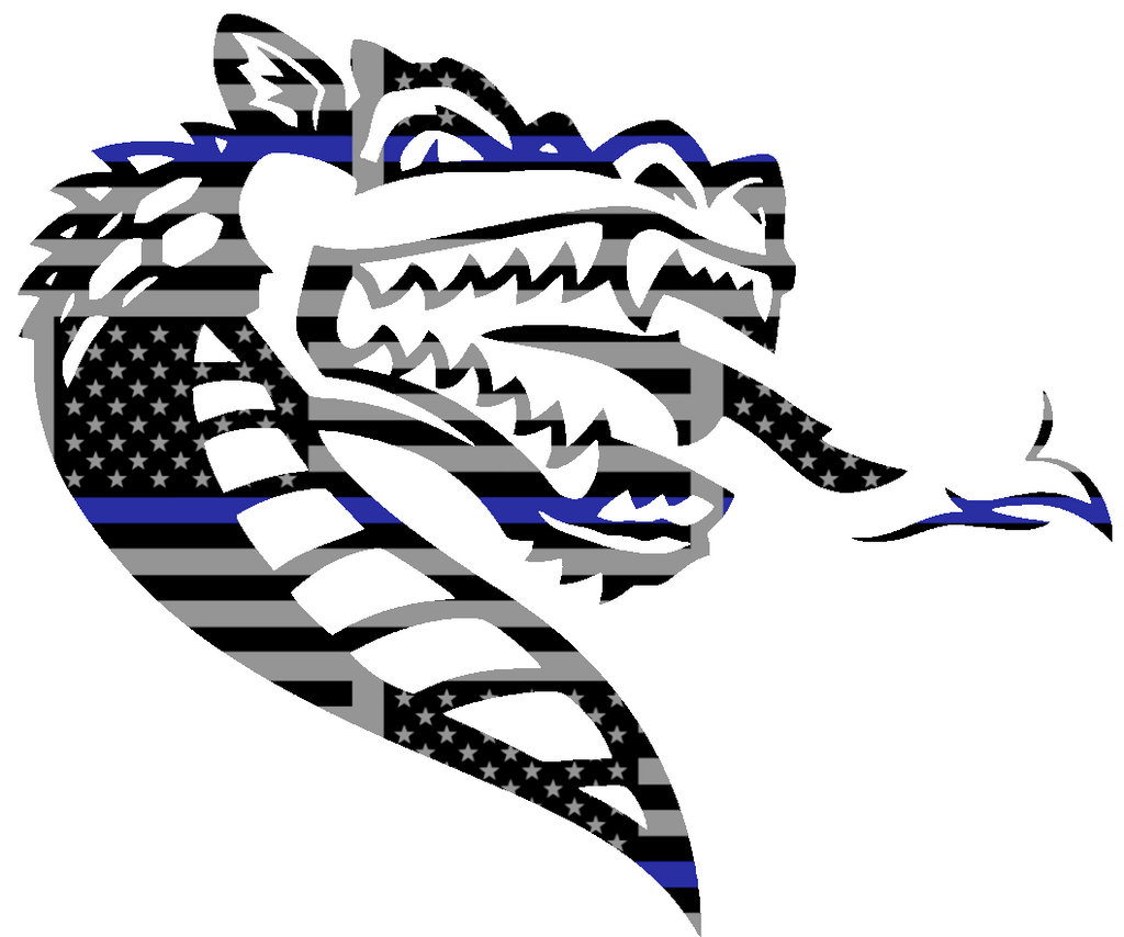 UAB Blazers Team Logo Thin Blue Line American Flag Premium DieCut Vinyl Decal PICK SIZE