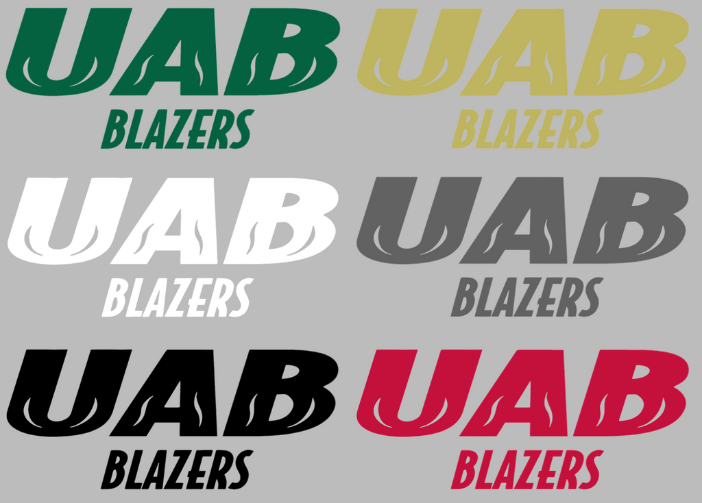 UAB Blazers Team Name Logo Premium DieCut Vinyl Decal PICK COLOR & SIZE