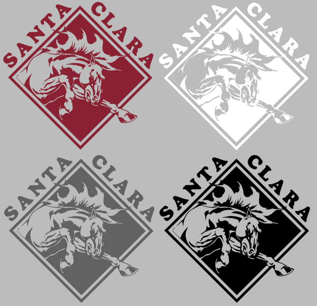Santa Clara Broncos Retro Throwback Logo Premium DieCut Vinyl Decal PICK COLOR & SIZE
