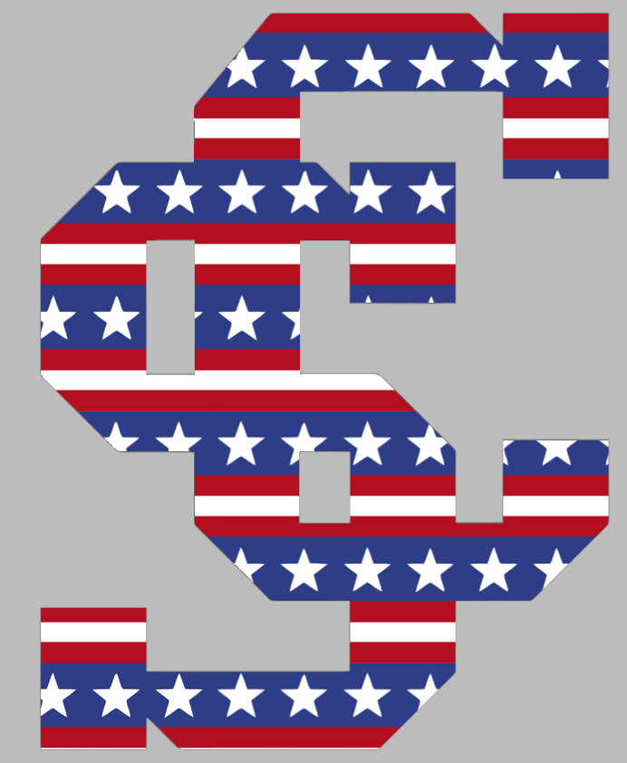 Santa Clara Broncos Team Logo Stars & Stripes USA American Flag Vinyl Decal PICK SIZE