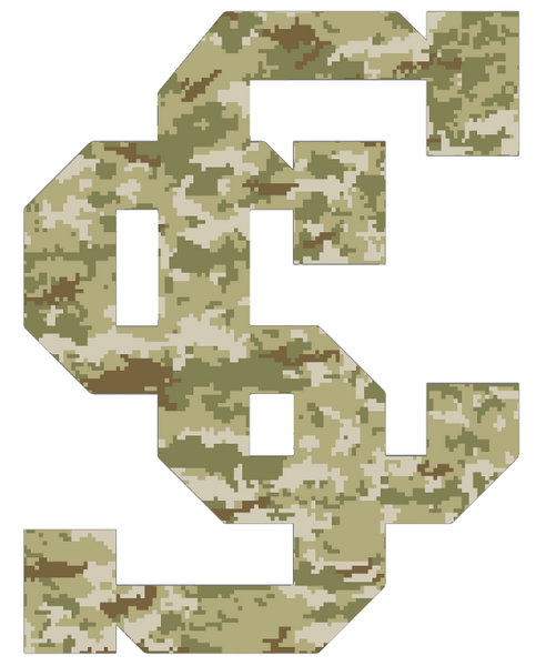 Santa Clara Broncos Team Logo Salute to Service Camouflage Camo Vinyl Decal PICK SIZE
