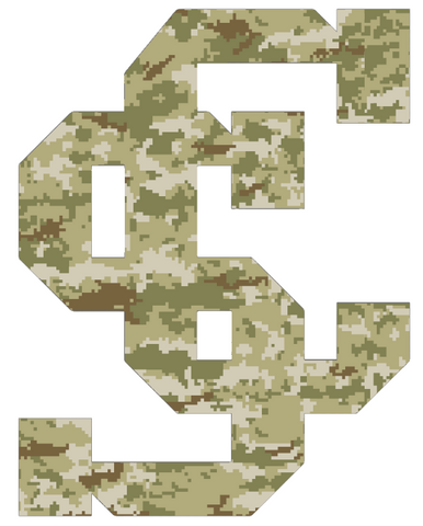 Santa Clara Broncos Team Logo Salute to Service Camouflage Camo Vinyl Decal PICK SIZE