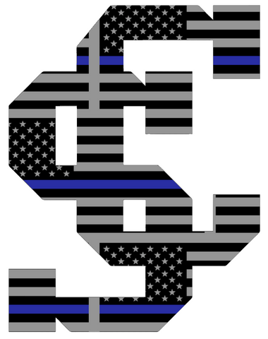 Santa Clara Broncos Team Logo Thin Blue Line American Flag Premium DieCut Vinyl Decal PICK SIZE