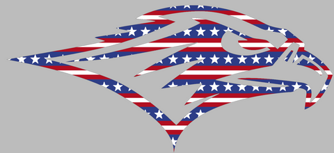 Seattle Redhawks Mascot Logo Stars & Stripes USA American Flag Vinyl Decal PICK SIZE