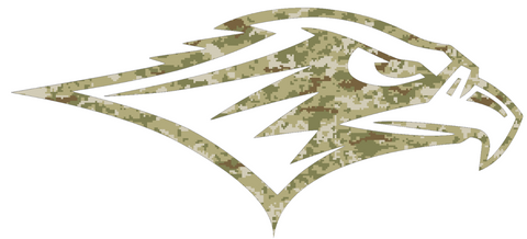 Seattle Redhawks Mascot Logo Salute to Service Camouflage Camo Vinyl Decal PICK SIZE