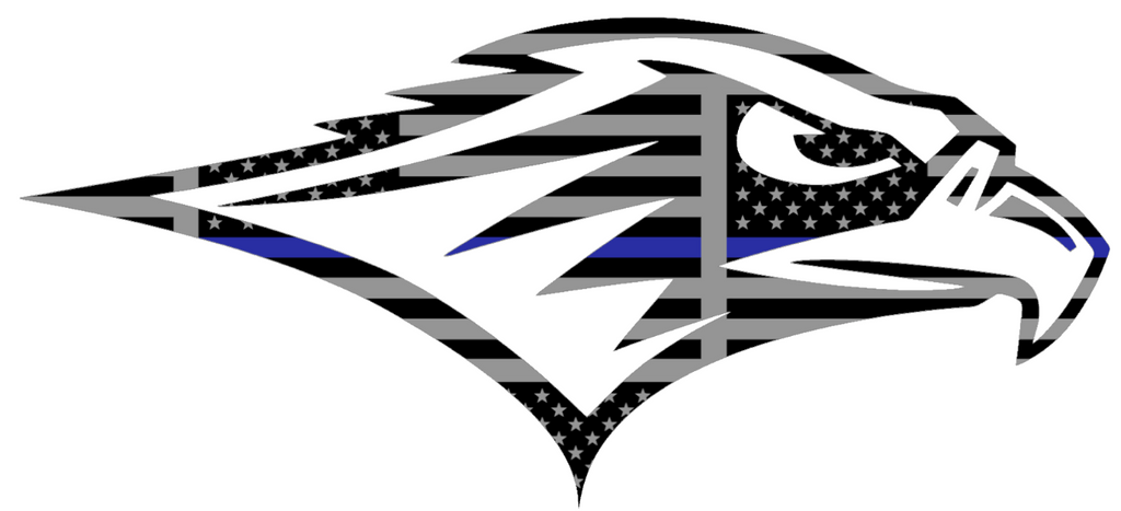 Seattle Redhawks Mascot Logo Thin Blue Line American Flag Premium DieCut Vinyl Decal PICK SIZE