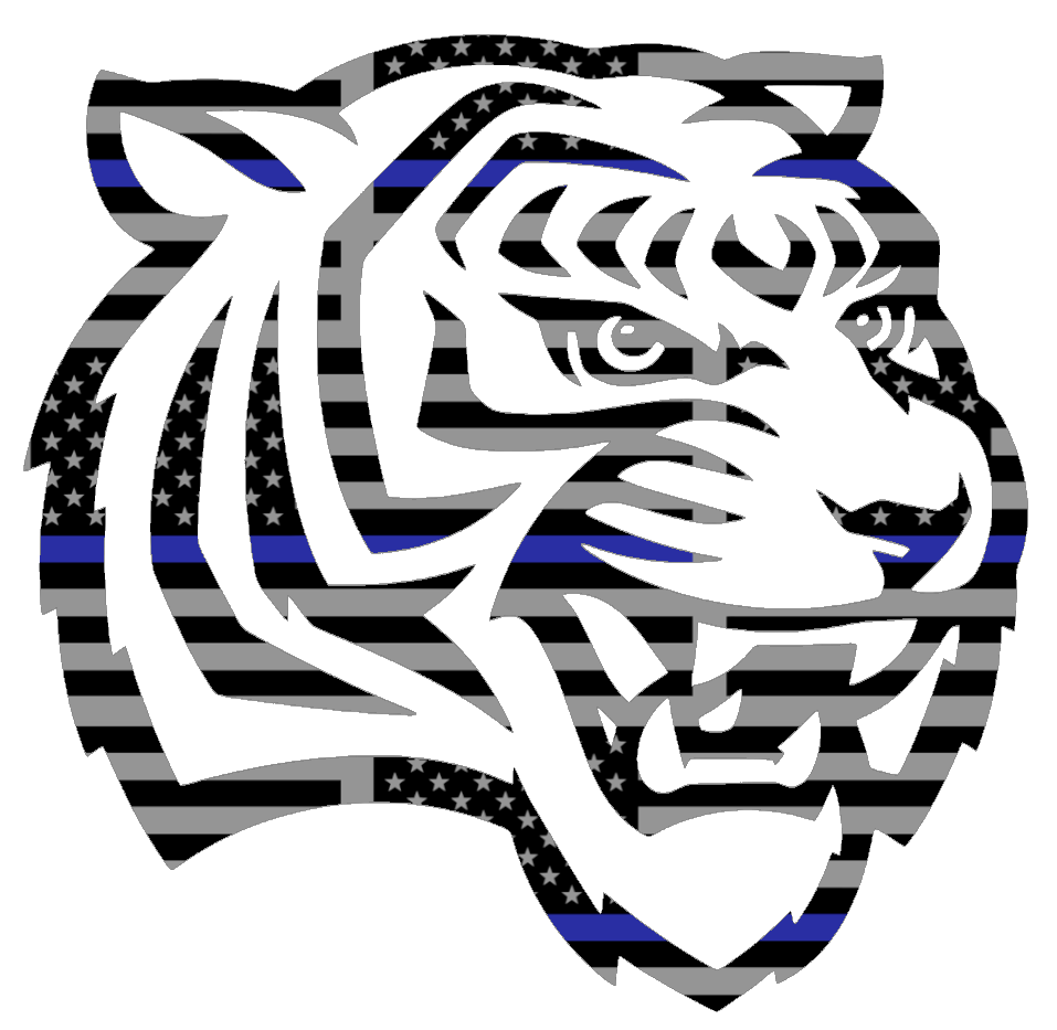 Tennessee State Tigers Team Logo Thin Blue Line American Flag Premium DieCut Vinyl Decal PICK SIZE