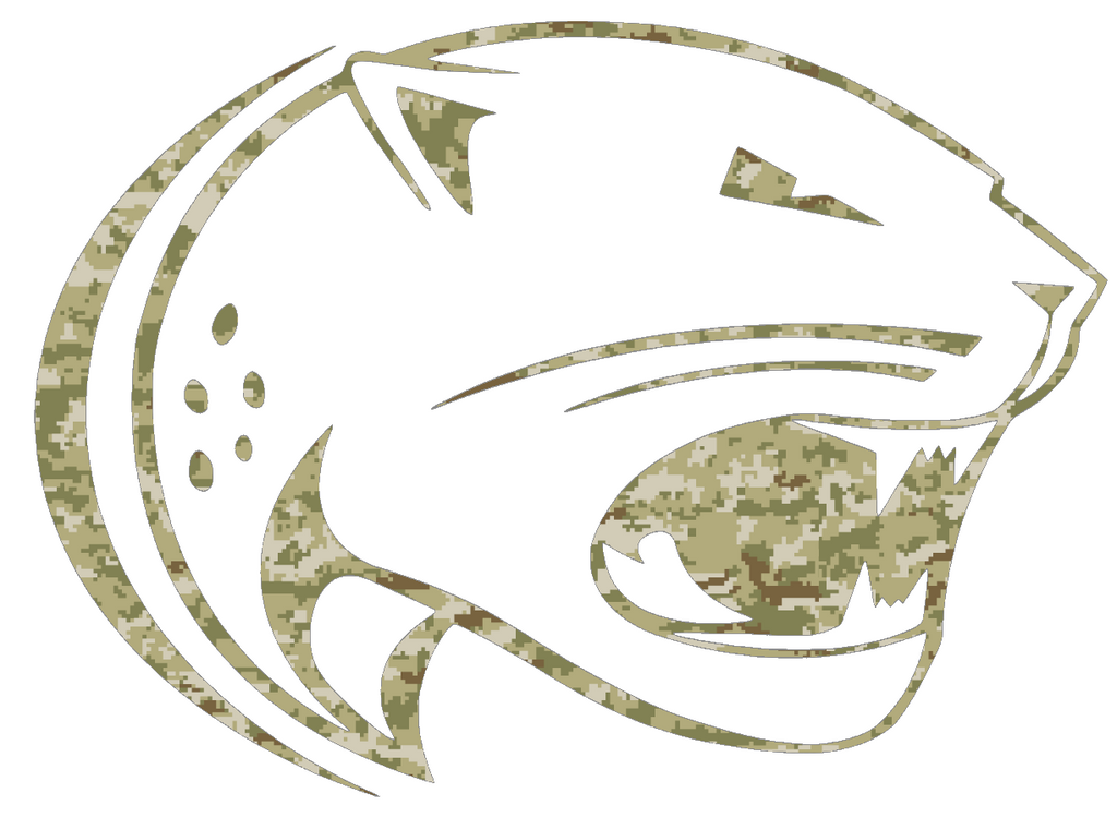 South Alabama Jaguars Team Logo Salute to Service Camouflage Camo Vinyl Decal PICK SIZE