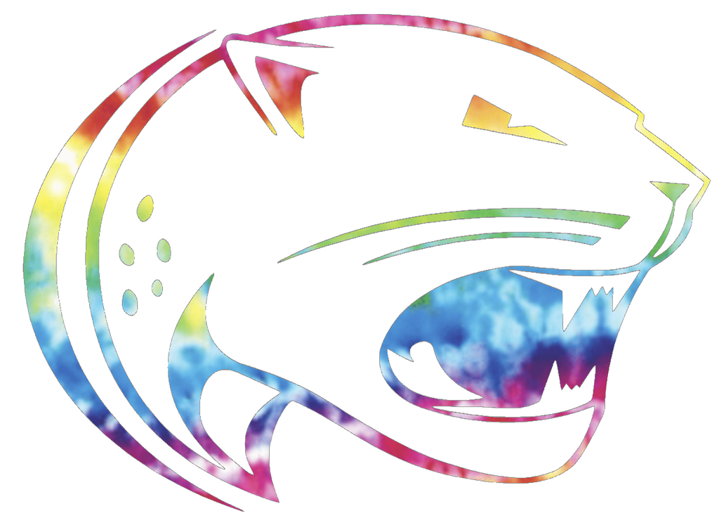 South Alabama Jaguars Team Logo Crucial Catch Cancer Tie Dye Vinyl Decal PICK SIZE