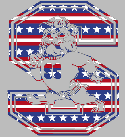 South Carolina State Bulldogs Team Logo Stars & Stripes USA American Flag Vinyl Decal PICK SIZE